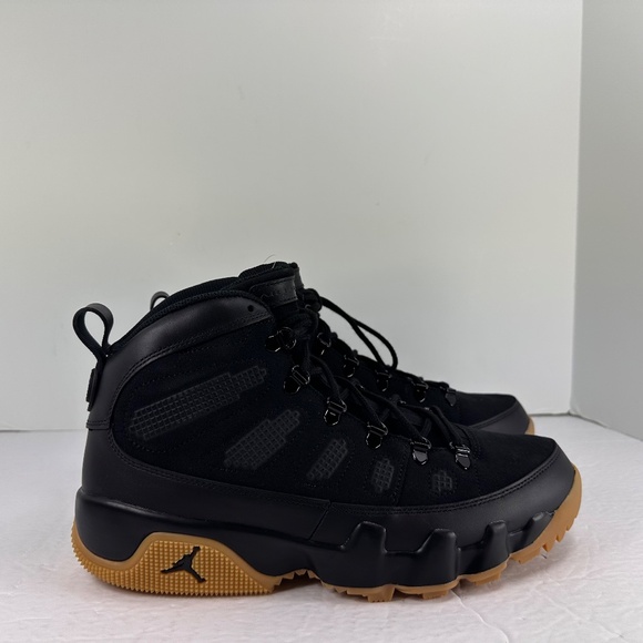 Nike Air Jordan 9 Retro Boots Shoes - Black/ Gum Light Brown (AR4491-025) New - Picture 10 of 13
